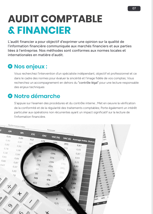 Illustration de l'audit comptable et financier